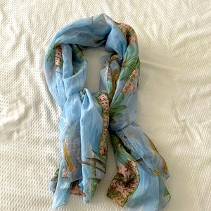 Beautiful Sky Blue Scarf, Made in Italy
